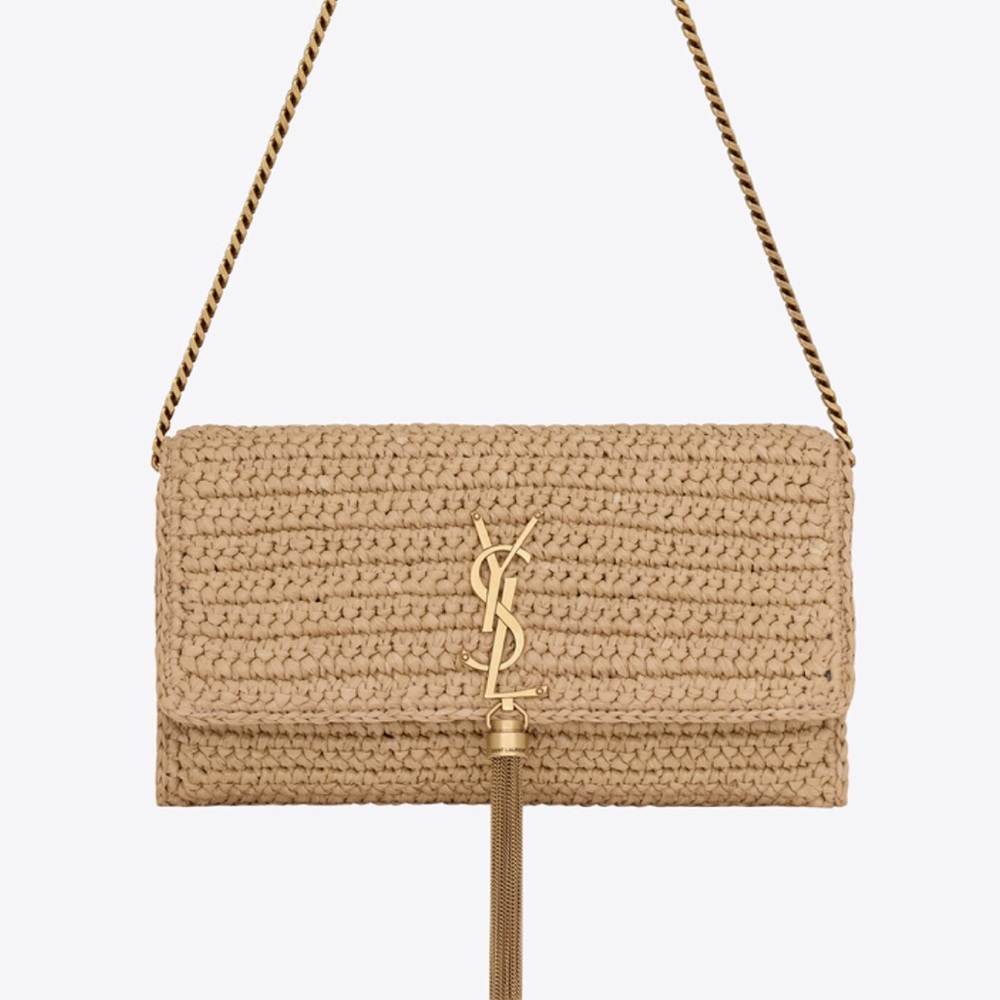 Saint Laurent Kate 99 Tassel in Raffia